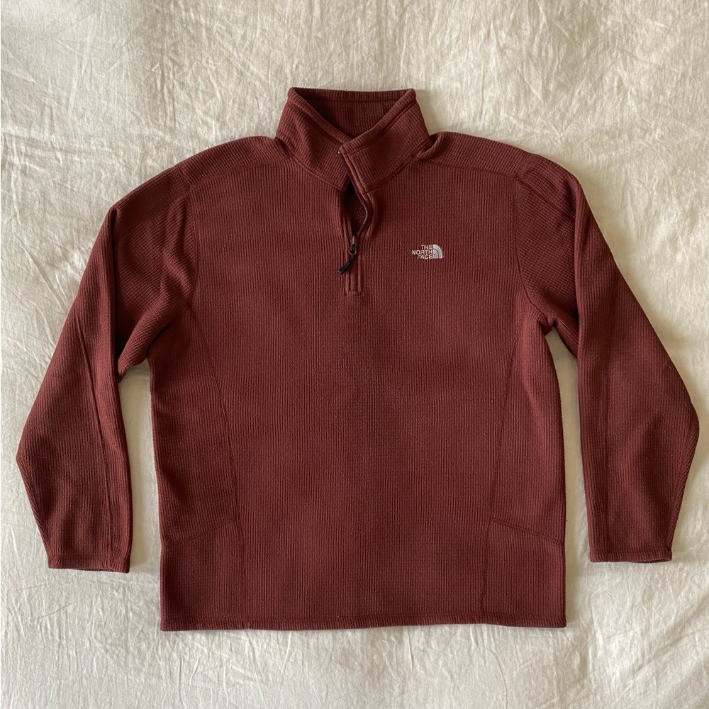 North Face Quarter Zip Pullover Sweatshirt (Maroon/Burgundy)